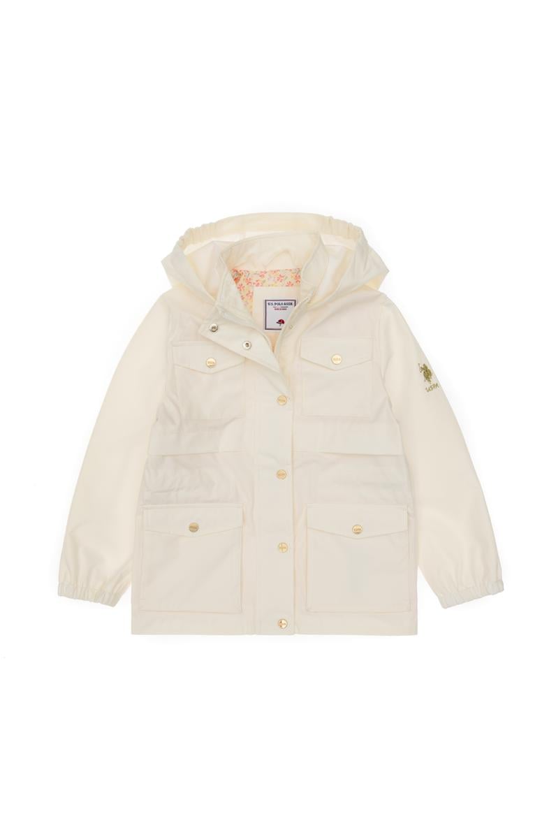 Kız Çocuk Krem Yağmurluk