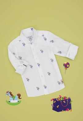 Erkek Çocuk Beyaz Uzun Kollu Gömlek - 50300412001