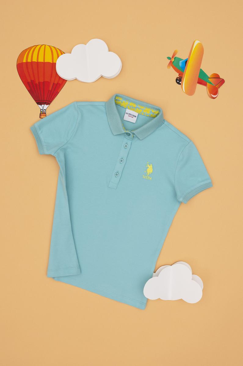 Kız Çocuk Su Yeşili Basic Tişört