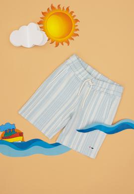 Erkek Çocuk Açık Mavi Örme Şort - 50299890012