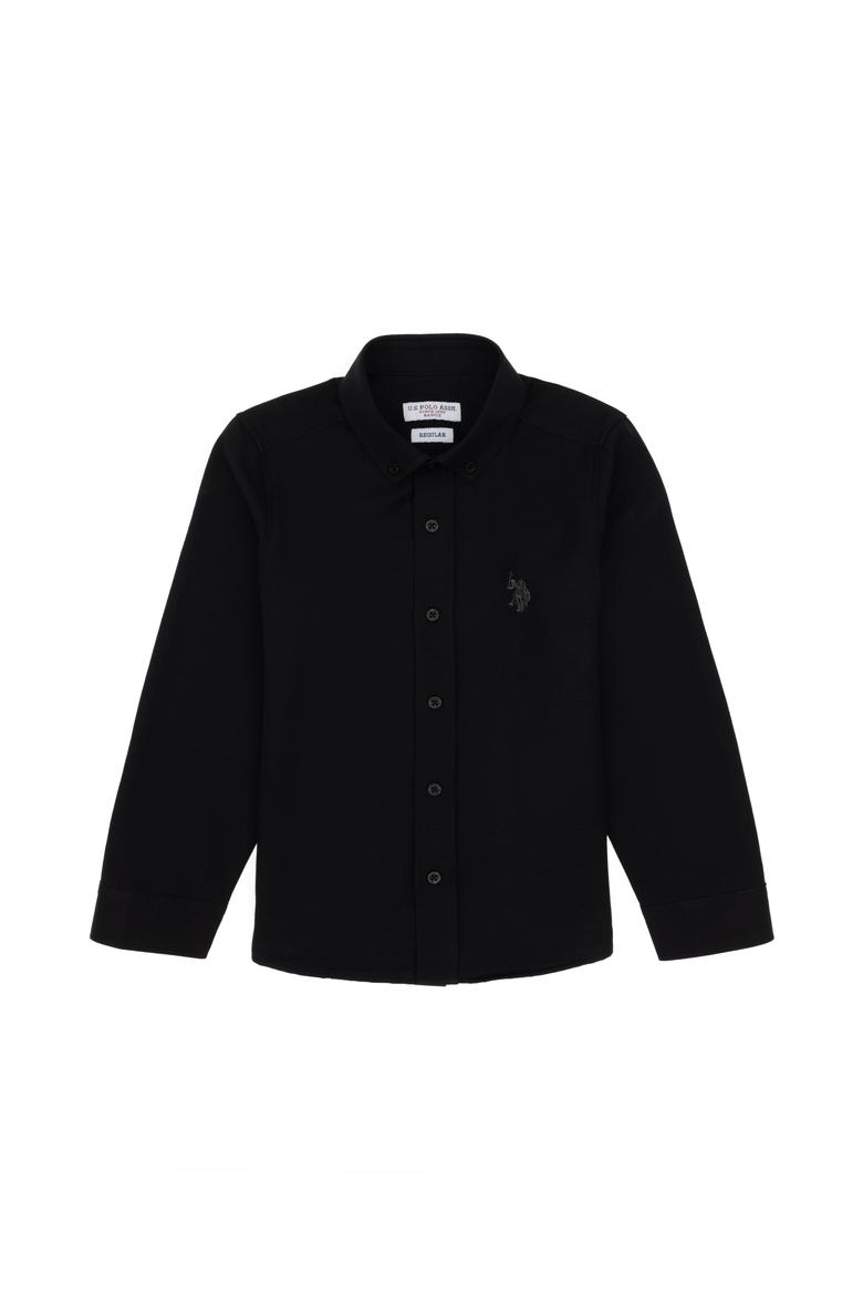 Erkek Çocuk Siyah Uzun Kollu Basic Gömlek