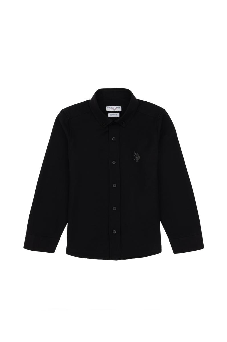 Erkek Çocuk Siyah Uzun Kollu Basic Gömlek