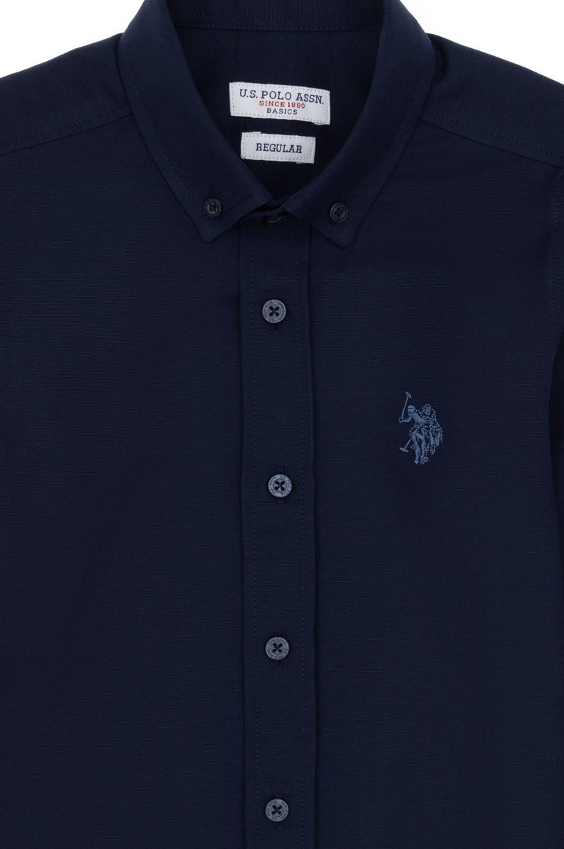 Erkek Çocuk Lacivert Uzun Kollu Basic Gömlek