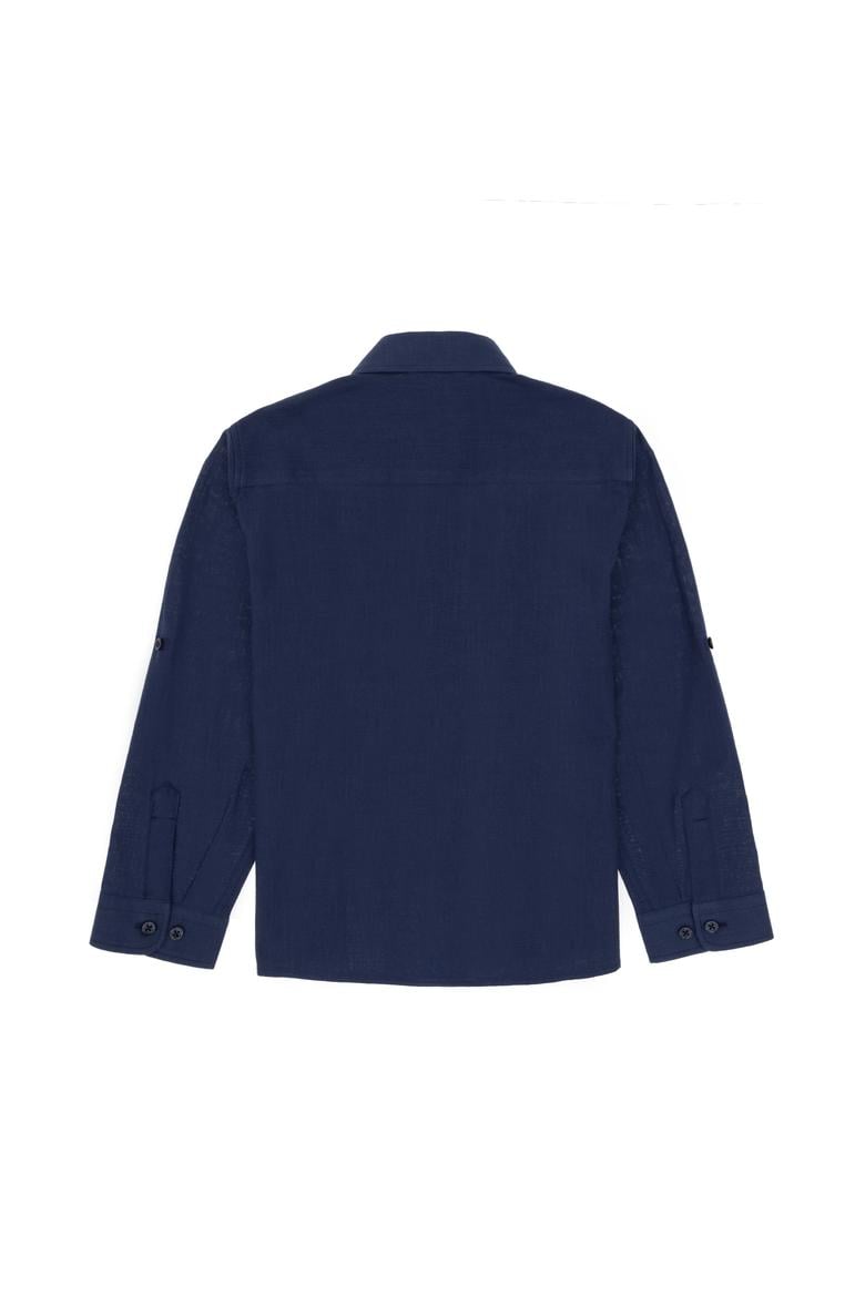 Erkek Çocuk Lacivert Uzun Kollu Basic Gömlek - 50306583021