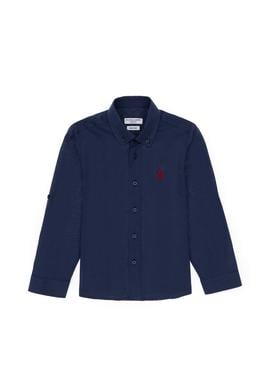 Erkek Çocuk Lacivert Uzun Kollu Basic Gömlek - 50306583021