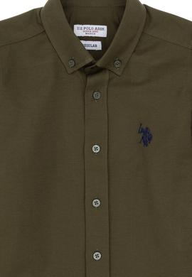 Erkek Çocuk Koyu Haki Uzun Kollu Basic Gömlek - 50306584049