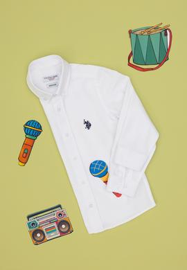 Erkek Çocuk Beyaz Uzun Kollu Basic Gömlek - 50306584002