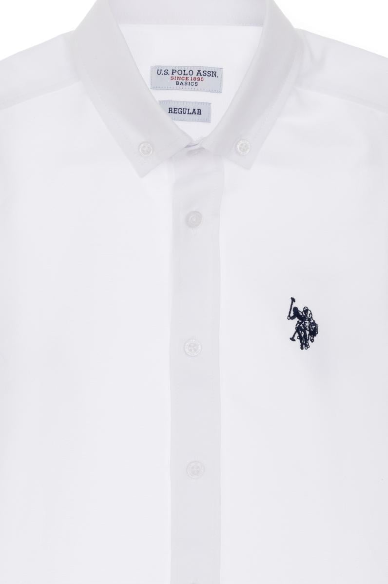 Erkek Çocuk Beyaz Uzun Kollu Basic Gömlek