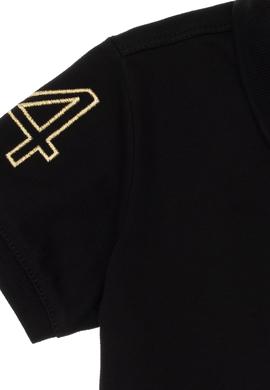 Kız Çocuk Siyah Polo Yaka Kısa Kol A-Form Basic Örme Elbise - 50299969007