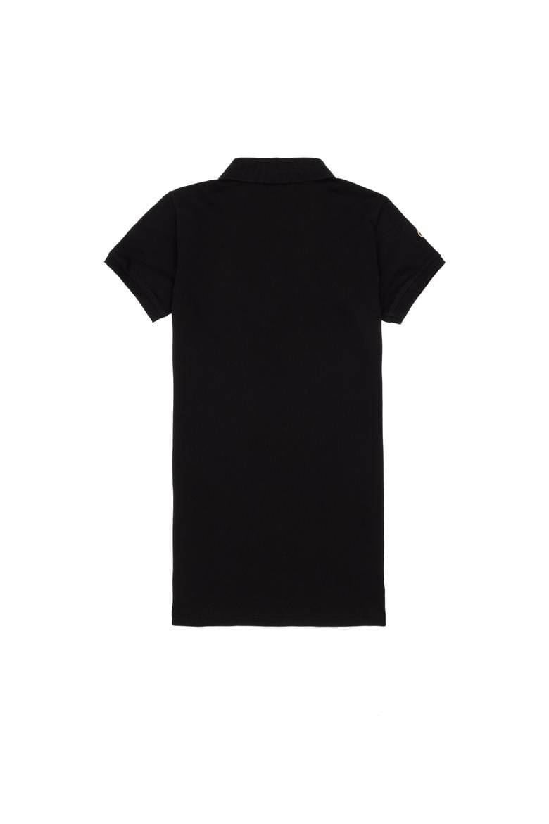 Kız Çocuk Siyah Polo Yaka Kısa Kol A-Form Basic Örme Elbise - 50299969007