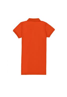 Kız Çocuk Nar Çiçeği Polo Yaka Kısa Kol A-Form Basic Örme Elbise - 50299969035