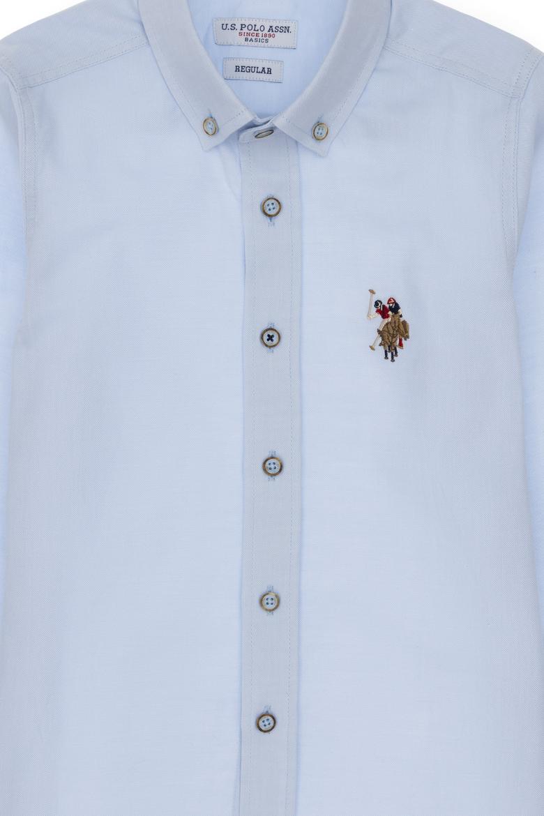 Erkek Çocuk Açık Mavi Uzun Kollu Basic Gömlek - 50298017018