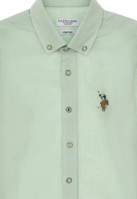 Erkek Çocuk Su Yeşili Uzun Kollu Basic Gömlek - 50298012049