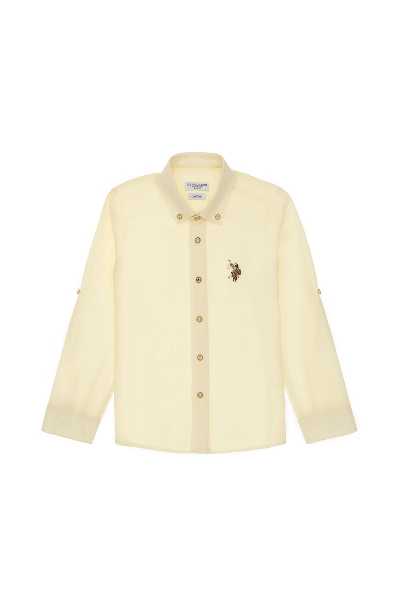 Erkek Çocuk Limon Uzun Kollu Basic Gömlek