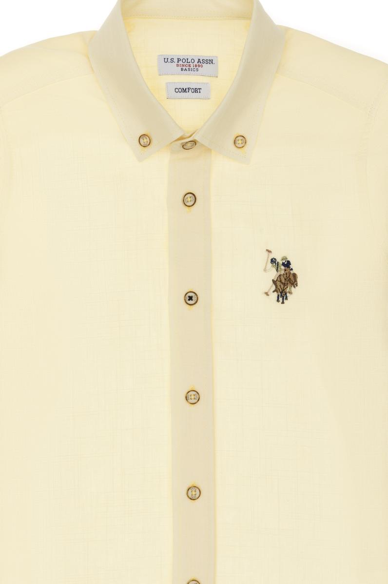 Erkek Çocuk Limon Uzun Kollu Basic Gömlek