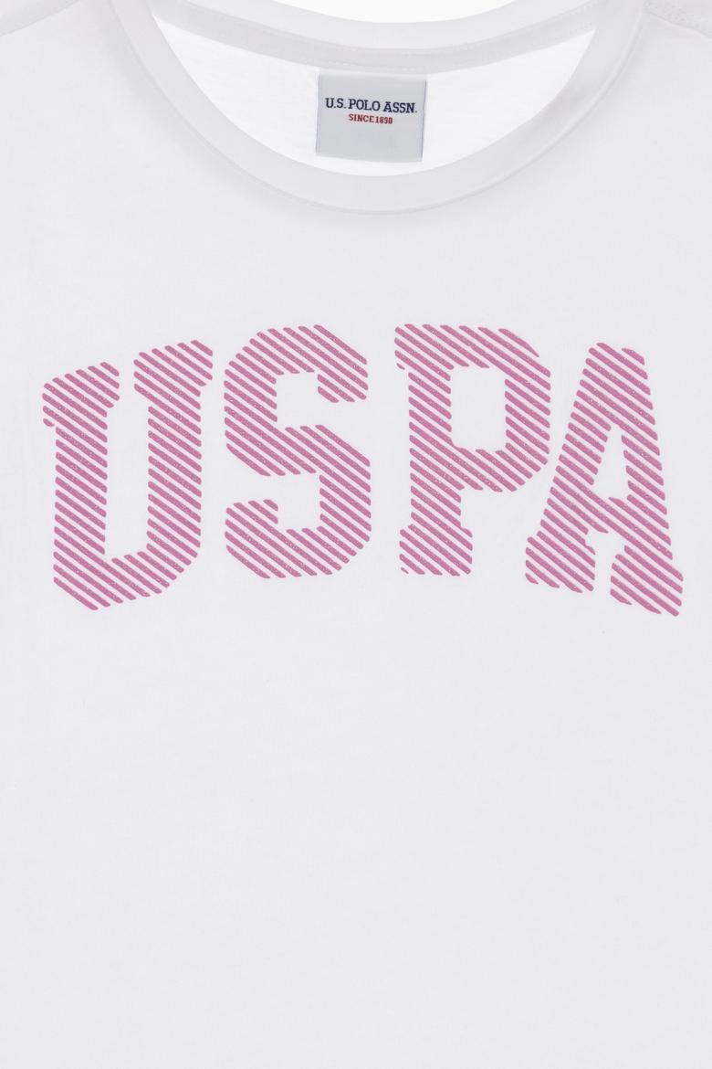 Kız Çocuk Beyaz Basic Tişört - 50298193009