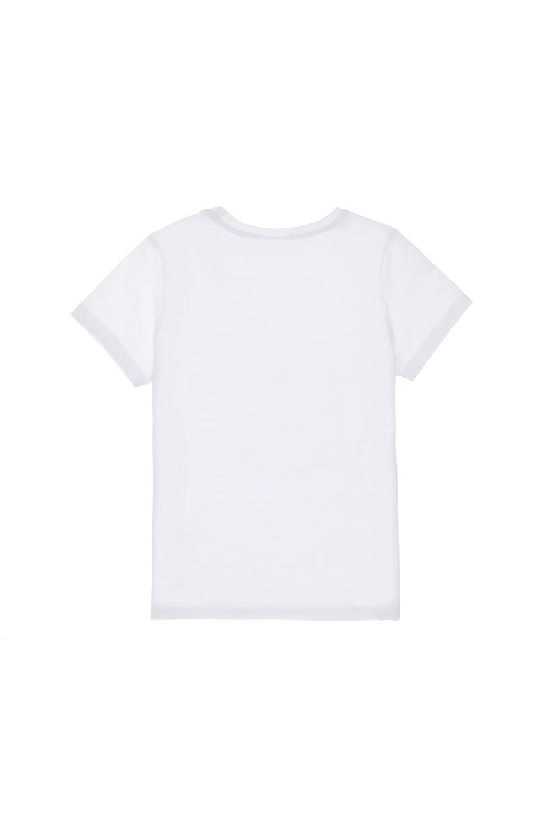 Kız Çocuk Beyaz Basic Tişört - 50298193009