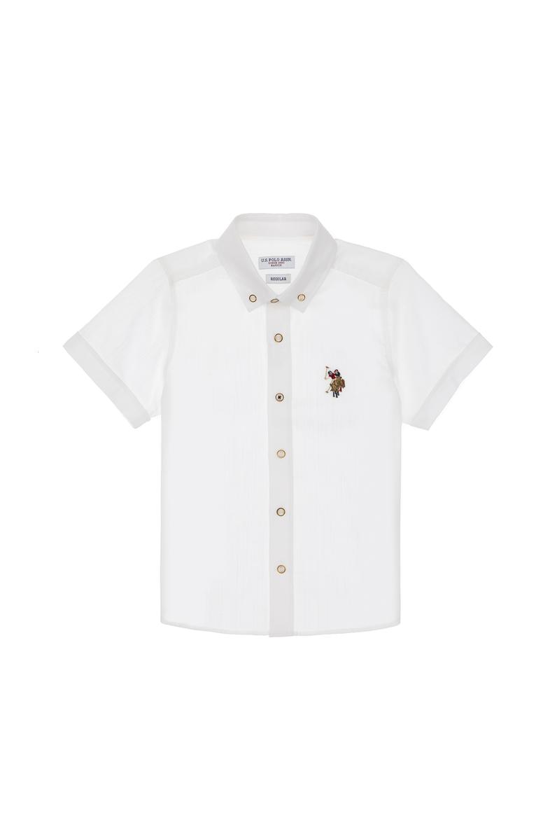 Erkek Çocuk Beyaz Kısa Kollu Gömlek