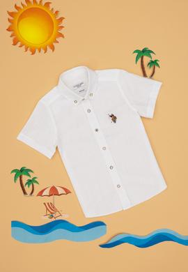 Erkek Çocuk Beyaz Kısa Kollu Gömlek - 50298044007