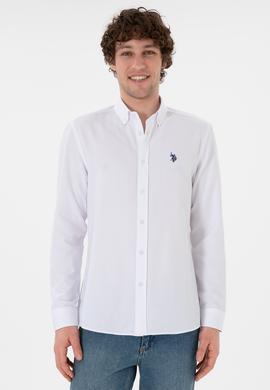 Erkek Beyaz Uzun Kollu Basic Gömlek - 50296777009