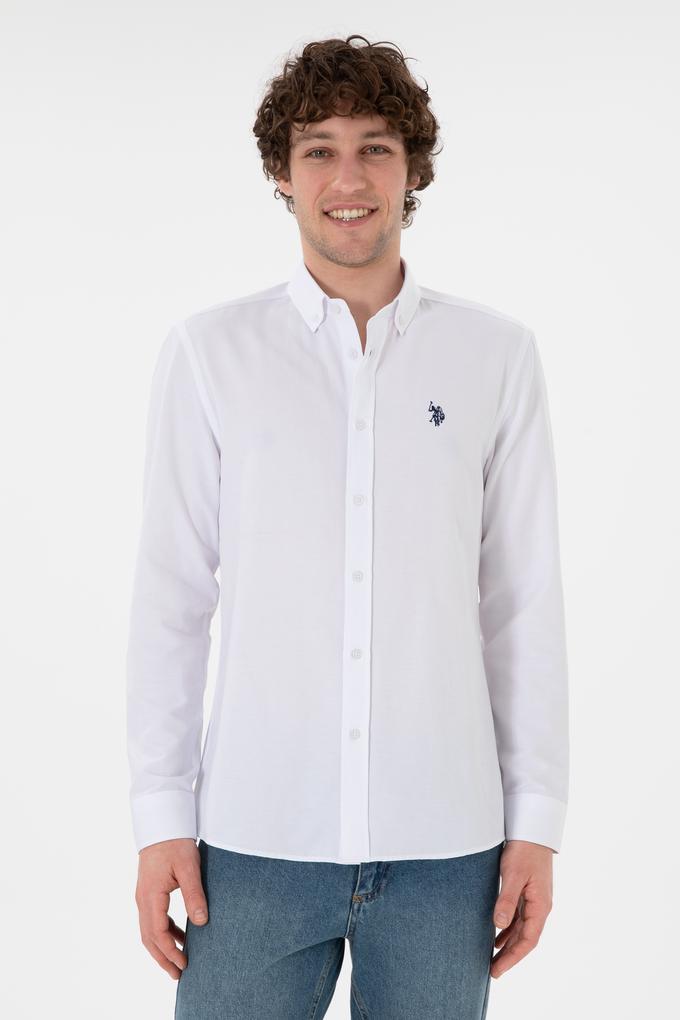 Erkek Beyaz Uzun Kollu Basic Gömlek