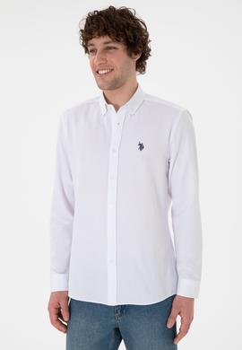 Erkek Beyaz Uzun Kollu Basic Gömlek - 50296777009