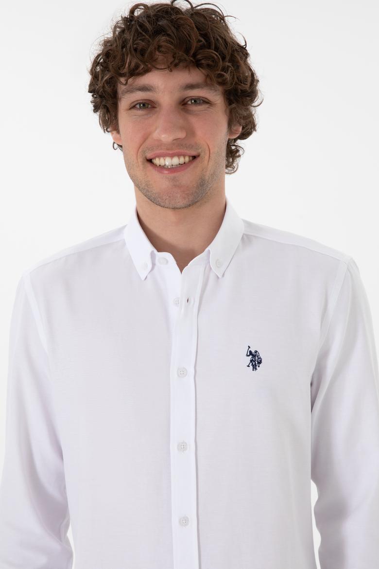 Erkek Beyaz Uzun Kollu Basic Gömlek - 50296777009