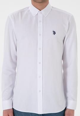 Erkek Beyaz Uzun Kollu Basic Gömlek - 50296777009