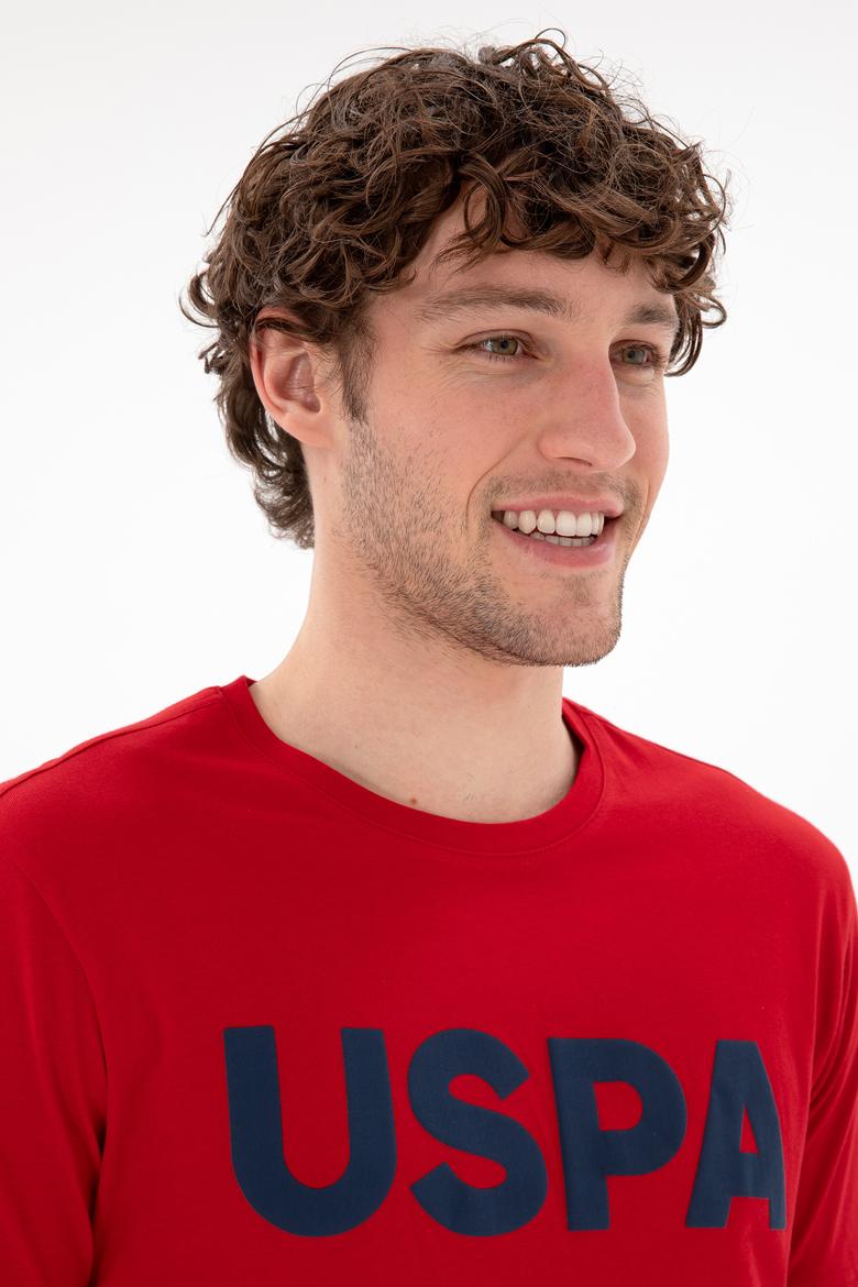 Erkek Regular Fit Bisiklet Yaka Kırmızı Basic Tişört - 50297988086