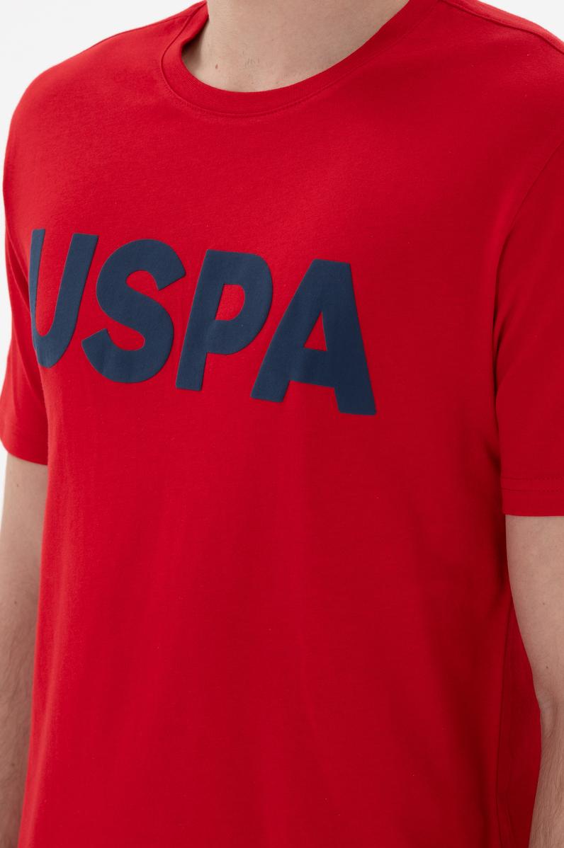 Erkek Regular Fit Bisiklet Yaka Kırmızı Basic Tişört