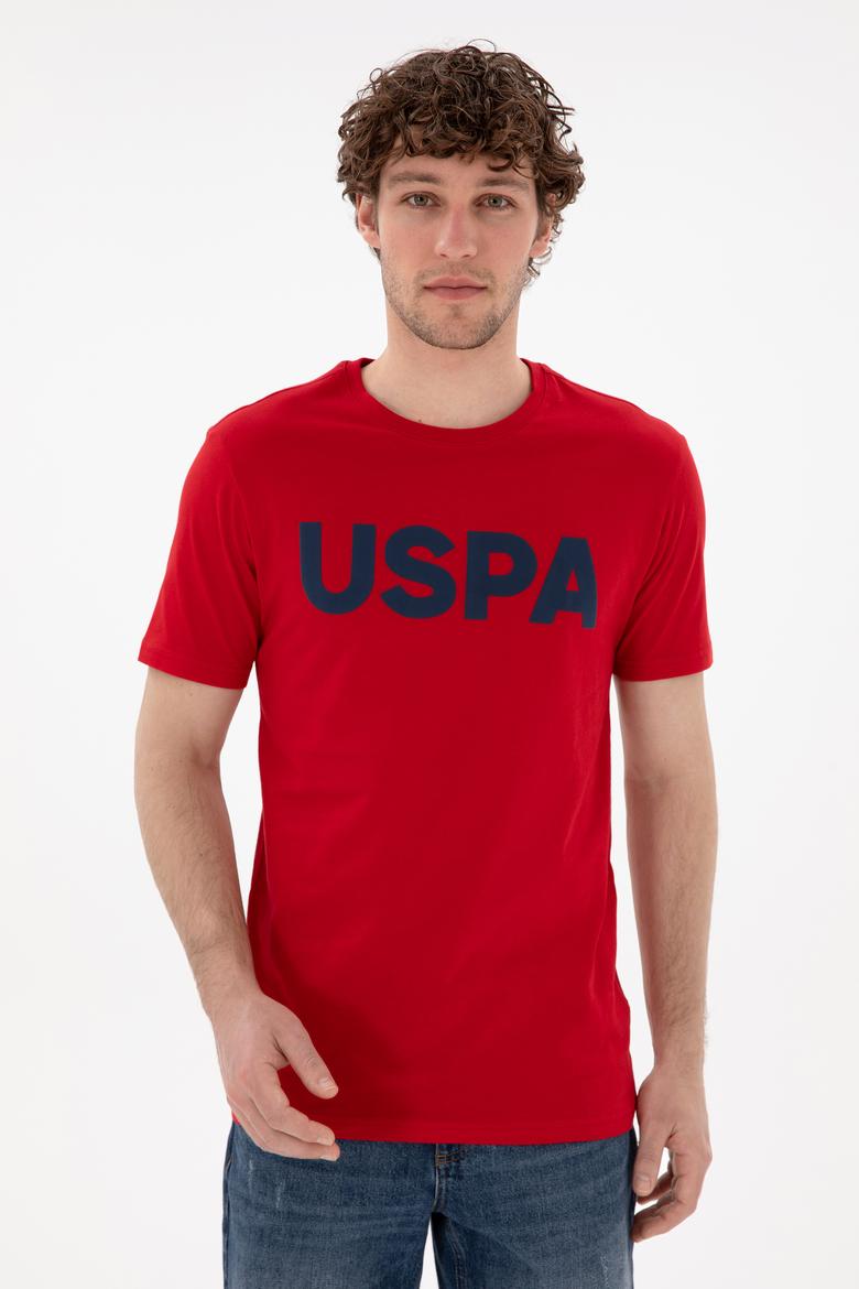 Erkek Regular Fit Bisiklet Yaka Kırmızı Basic Tişört - 50297988086