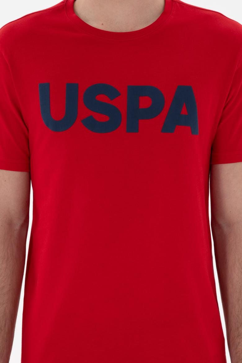 Erkek Regular Fit Bisiklet Yaka Kırmızı Basic Tişört - 50297988086