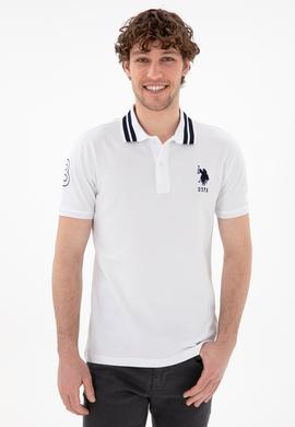 Erkek Slim Fit Polo Yaka Beyaz Basic Tişört - 50298010007