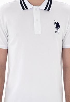 Erkek Slim Fit Polo Yaka Beyaz Basic Tişört - 50298010007