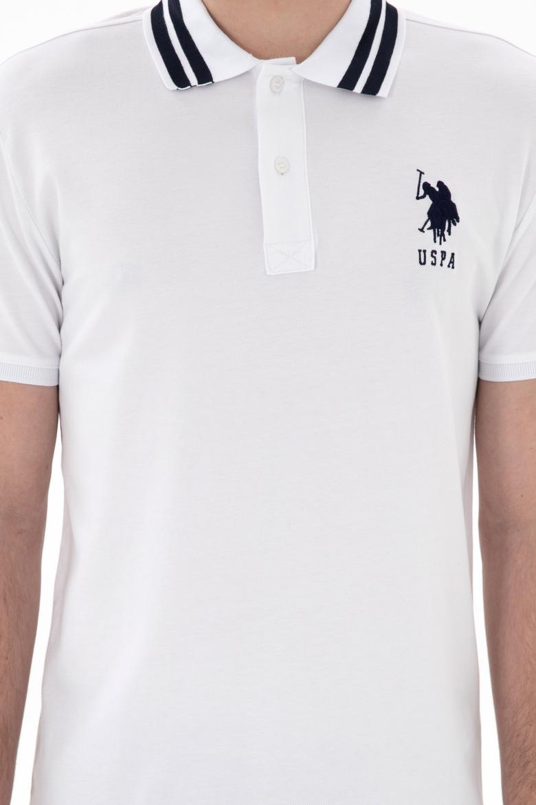 Erkek Slim Fit Polo Yaka Beyaz Basic Tişört - 50298010007