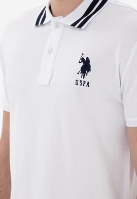 Erkek Slim Fit Polo Yaka Beyaz Basic Tişört - 50298010007