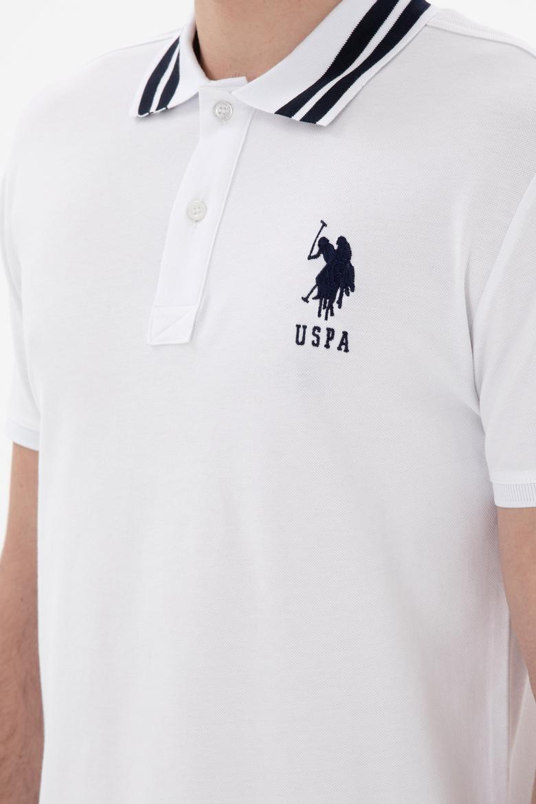 Erkek Slim Fit Polo Yaka Beyaz Basic Tişört - 50298010007