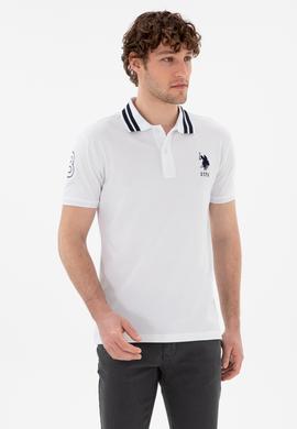 Erkek Slim Fit Polo Yaka Beyaz Basic Tişört - 50298010007