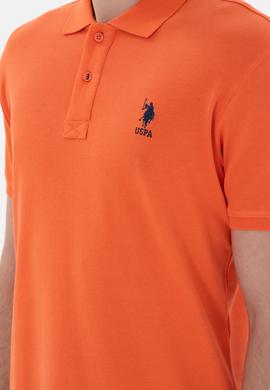 Erkek Slim Fit Polo Yaka Nar Çiçeği Basic Tişört - 50298041091
