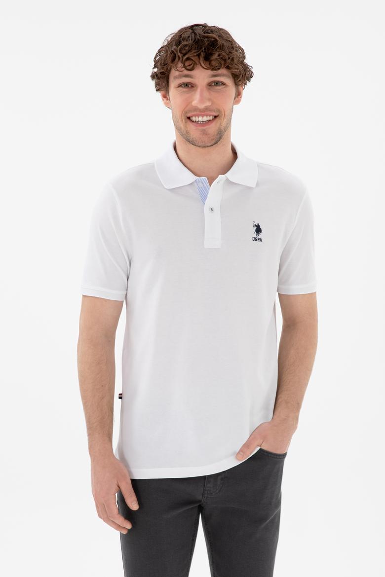 Erkek Regular Fit Polo Yaka Beyaz Basic Tişört