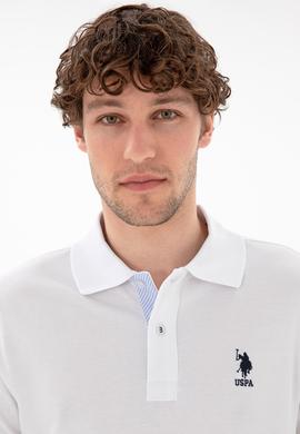 Erkek Regular Fit Polo Yaka Beyaz Basic Tişört - 50298031006