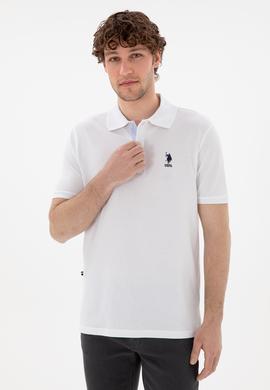 Erkek Regular Fit Polo Yaka Beyaz Basic Tişört - 50298031006