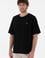 Erkek Comfort Fit Bisiklet Yaka Siyah Jakarlı İnterlok Tişört