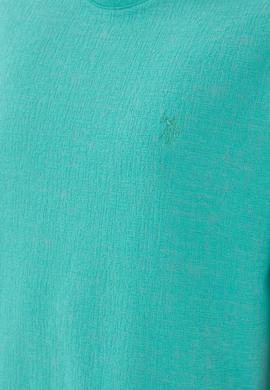 Erkek Comfort Fit Bisiklet Yaka Mint Jakarlı İnterlok Tişört - 50308448026