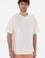 Erkek Comfort Fit Bisiklet Yaka  Ekru Jakarlı İnterlok Tişört