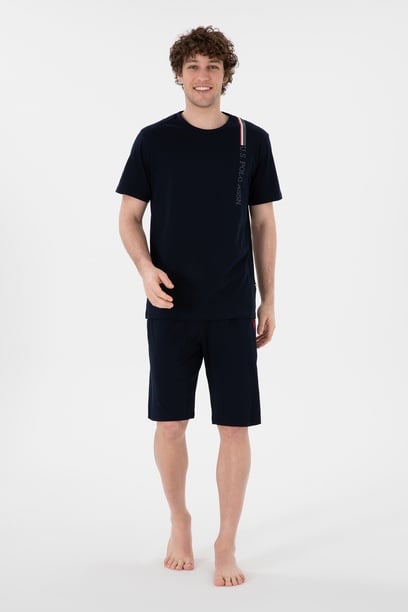 Erkek Bisiklet Yaka Lacivert Pijama Takımı