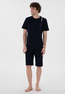 Erkek Bisiklet Yaka Lacivert Pijama Takımı - 50309355013