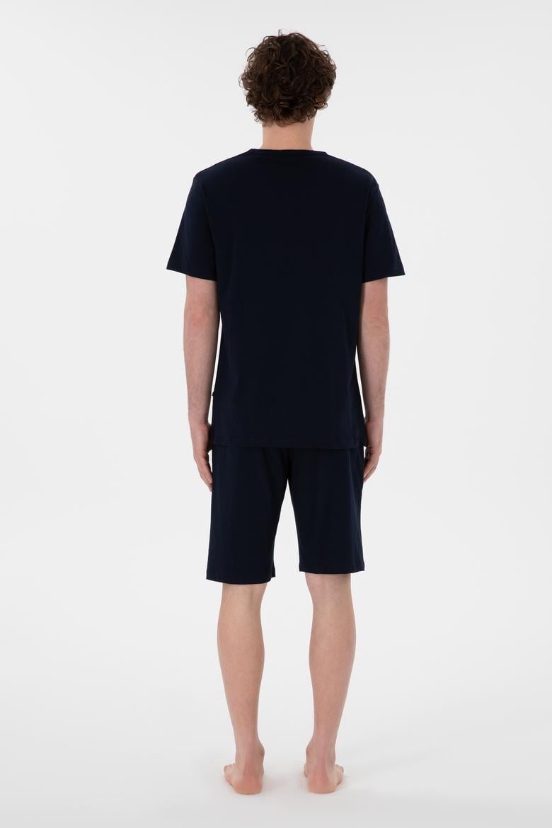 Erkek Bisiklet Yaka Lacivert Pijama Takımı - 50309355013