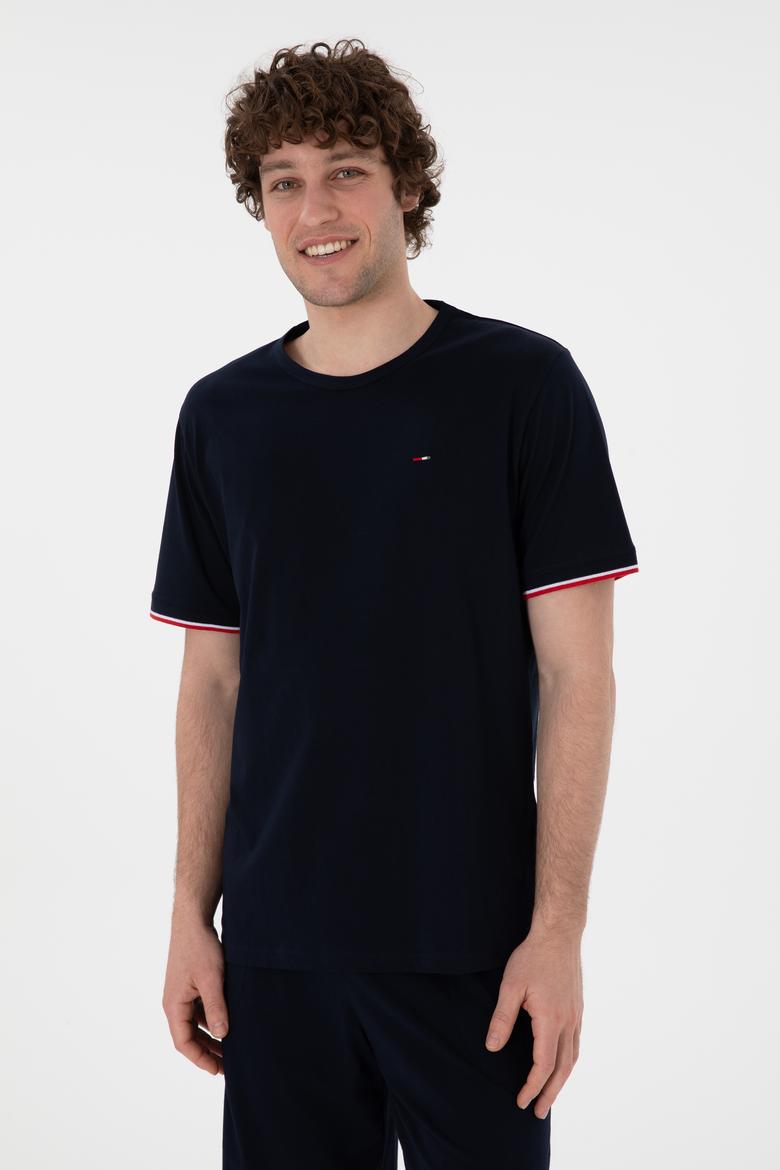 Erkek Bisiklet Yaka Lacivert Pijama Takımı - 50309477005