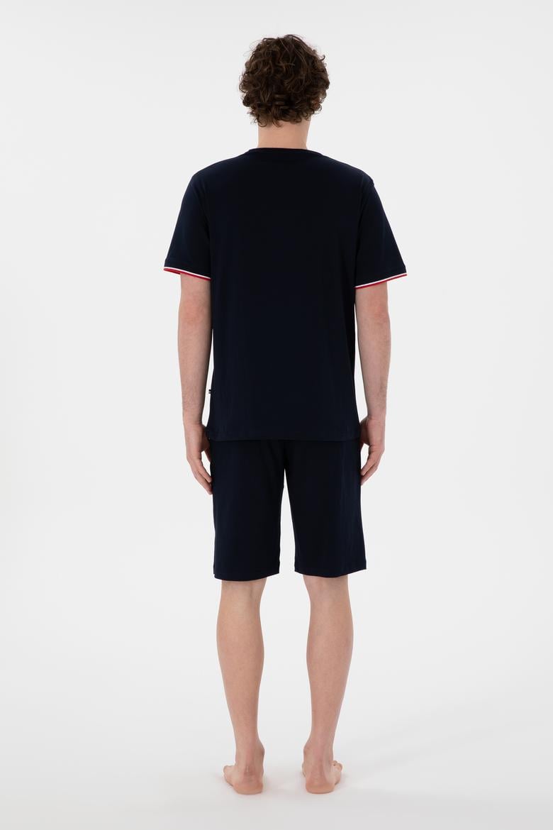 Erkek Bisiklet Yaka Lacivert Pijama Takımı - 50309477005